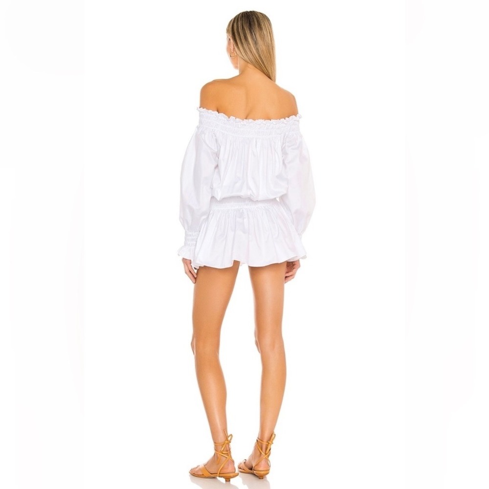 Norma Kamali White Off-Shoulder Mini Dress - Picture 2 of 9